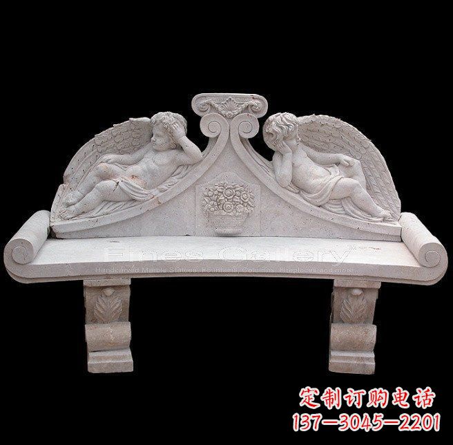 天使石雕座椅公园景观雕塑