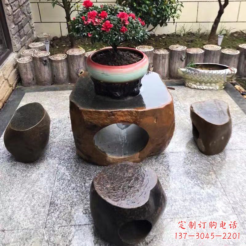 庭院异形石桌凳