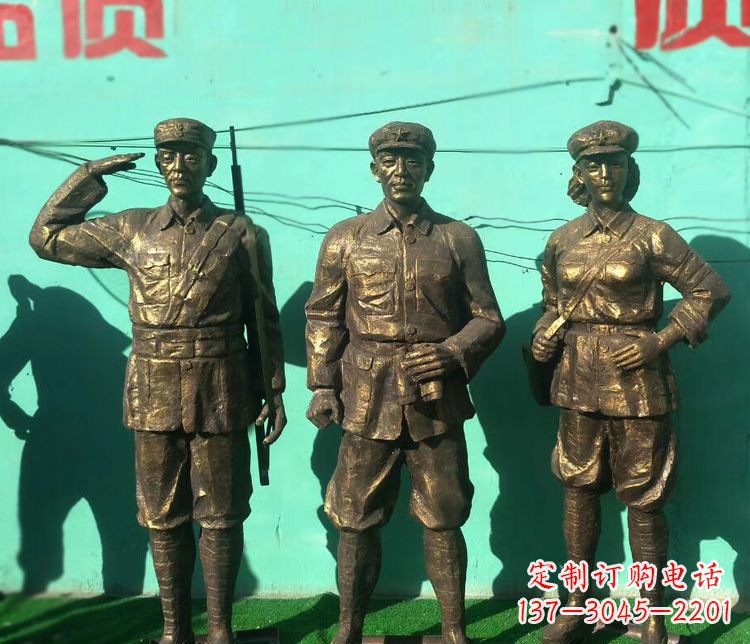 铜雕八路军战士雕塑
