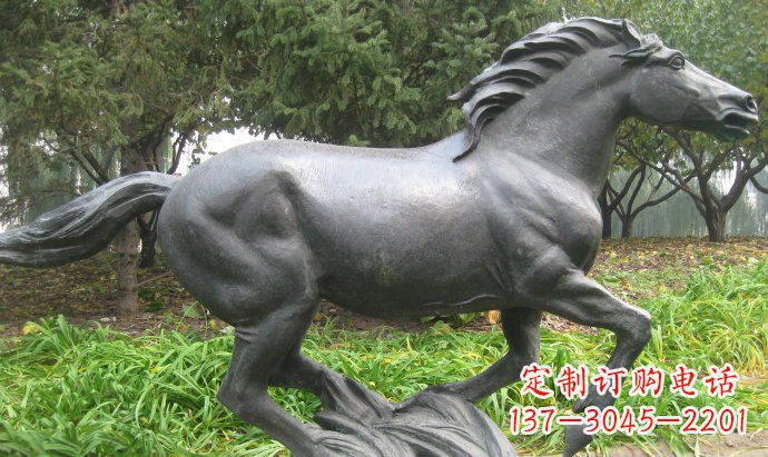 铜雕奔马公园动物雕塑