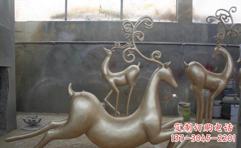 铜雕抽象树枝梅花鹿雕塑