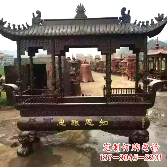 铜雕纯铜香炉