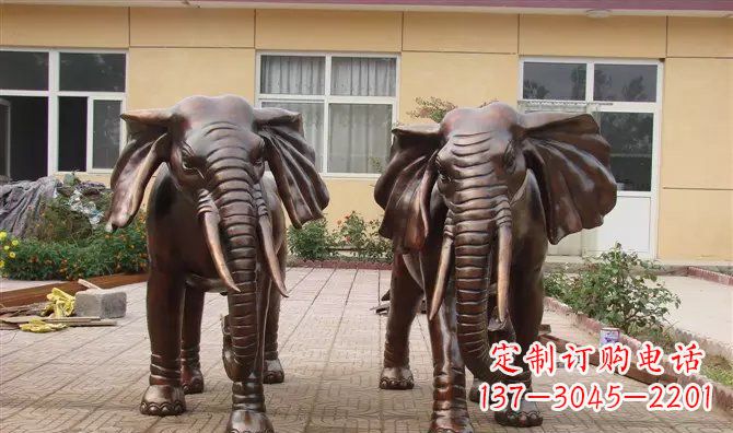 铜雕大象公司门口动物雕塑