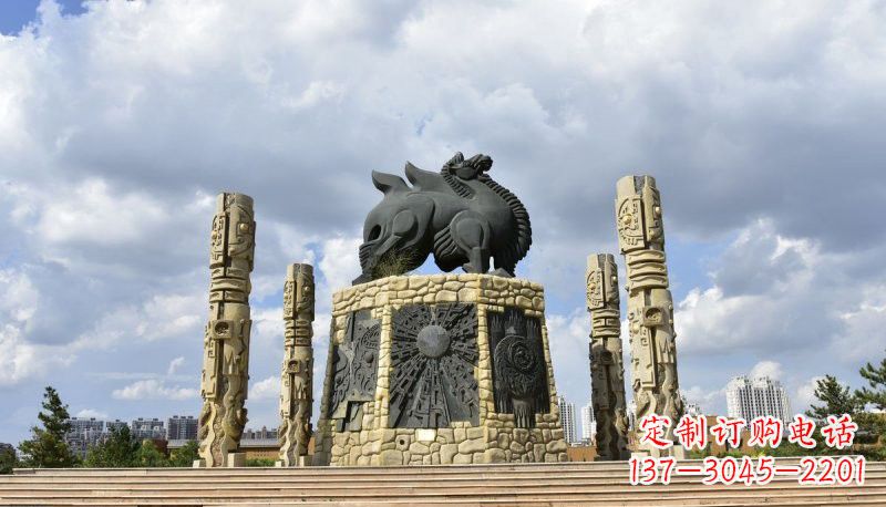 铜雕大型骆驼广场动物雕塑
