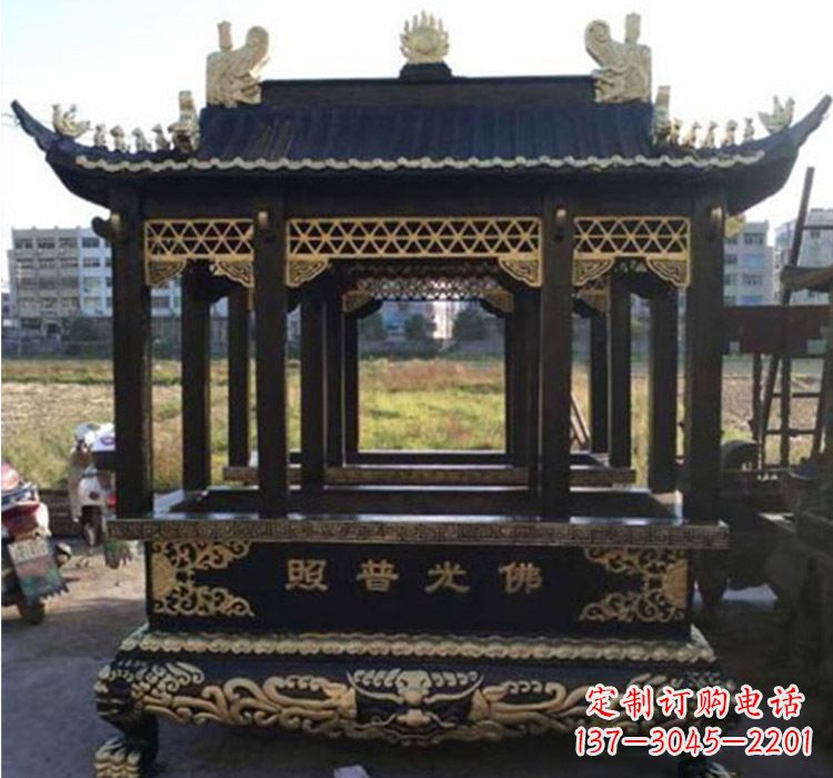 铜雕佛光普照香炉