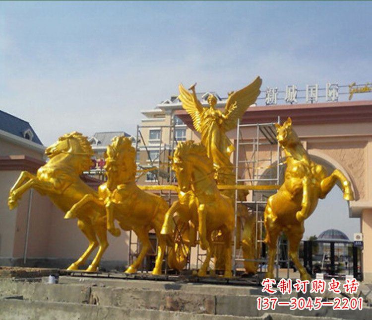 铜雕广场阿波罗战马雕塑