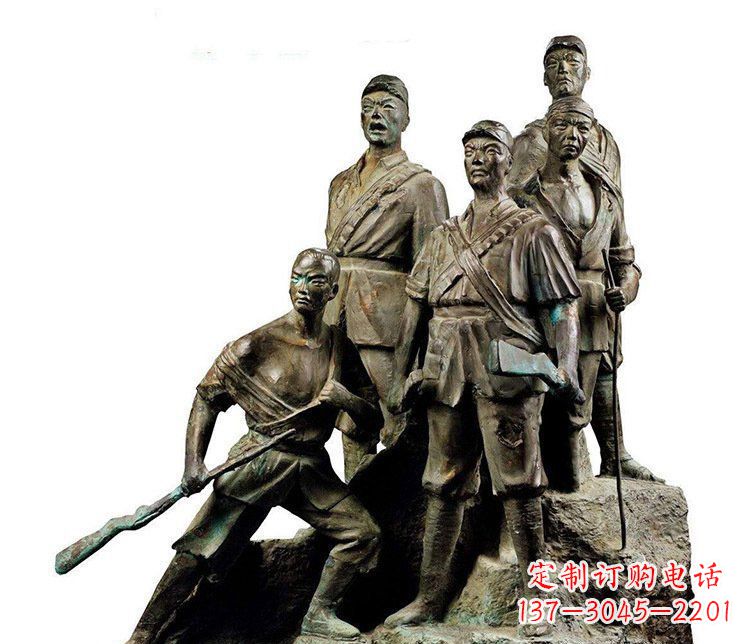铜雕广场狼牙山五壮士人物雕塑