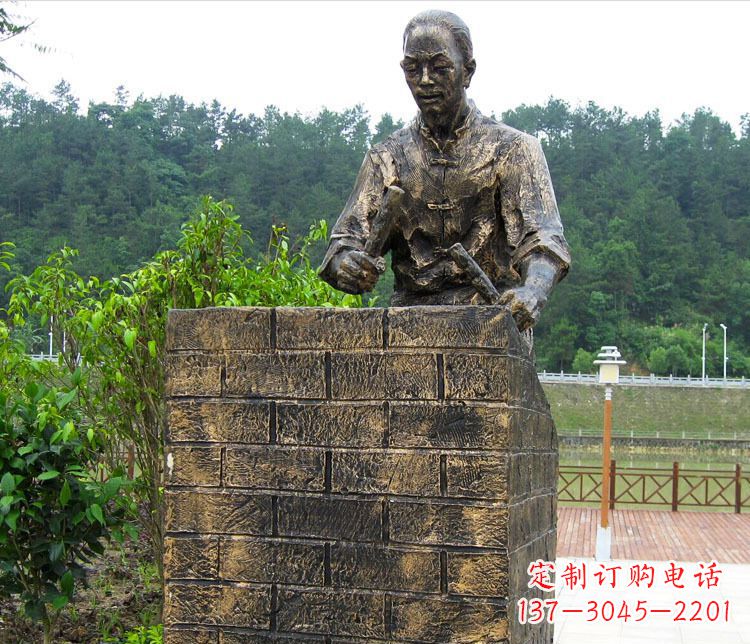 铜雕广场农民工人物雕塑