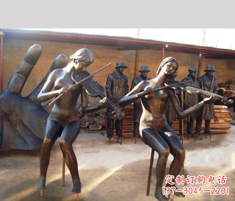 铜雕广场音乐人物雕塑