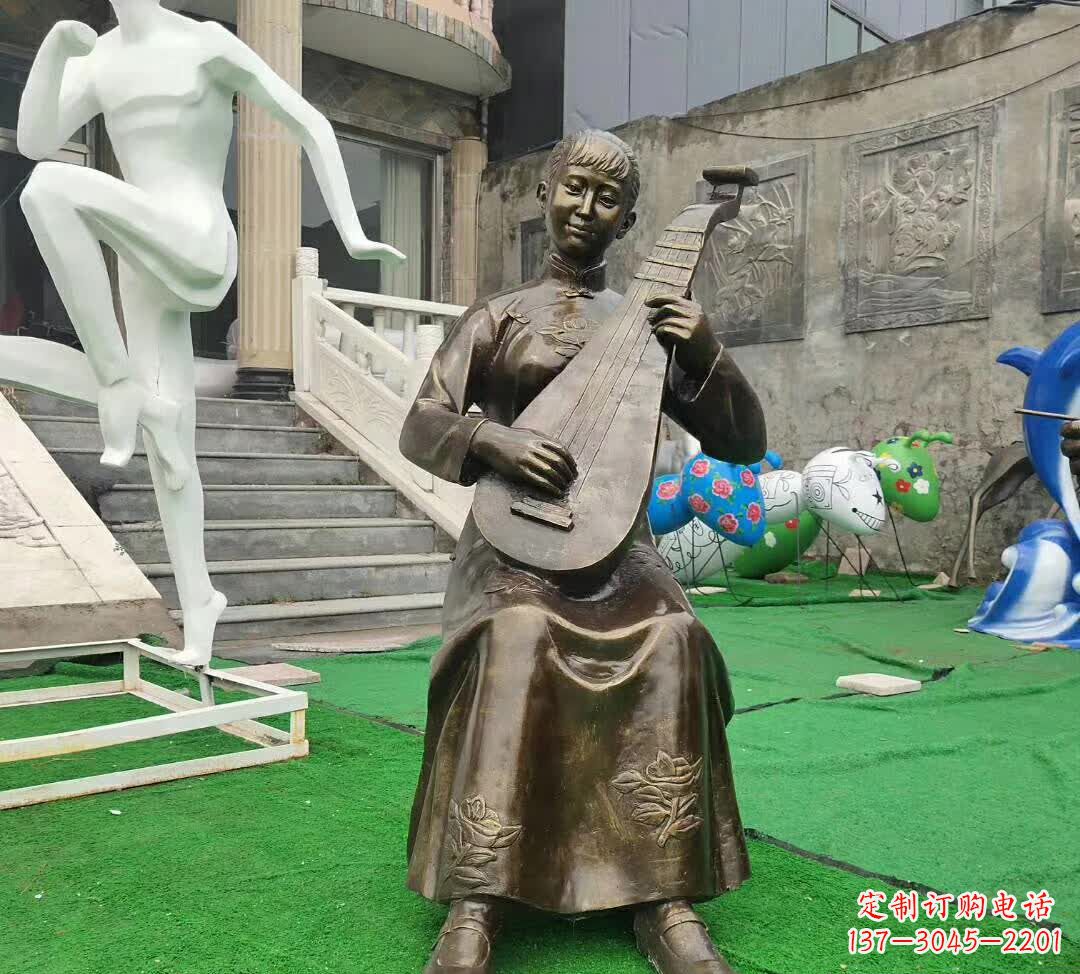 铜雕广场音乐小品人物雕塑