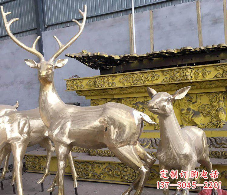 铜雕户外动物小鹿雕塑