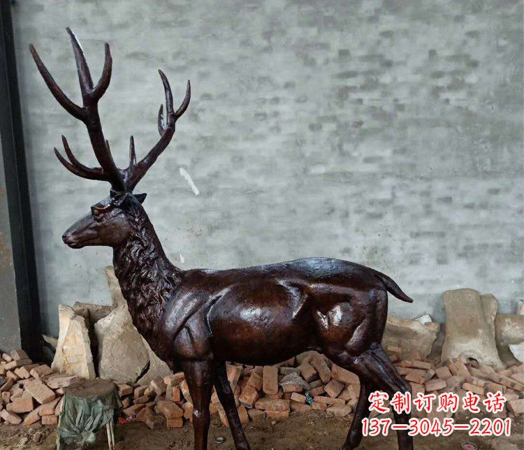 铜雕户外公园动物雕塑鹿摆件