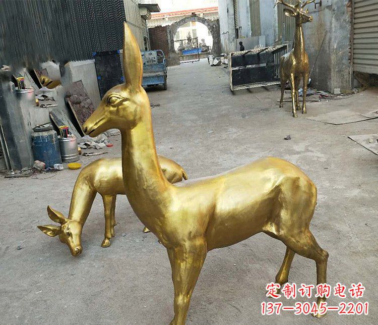 铜雕户外装饰母子鹿雕塑