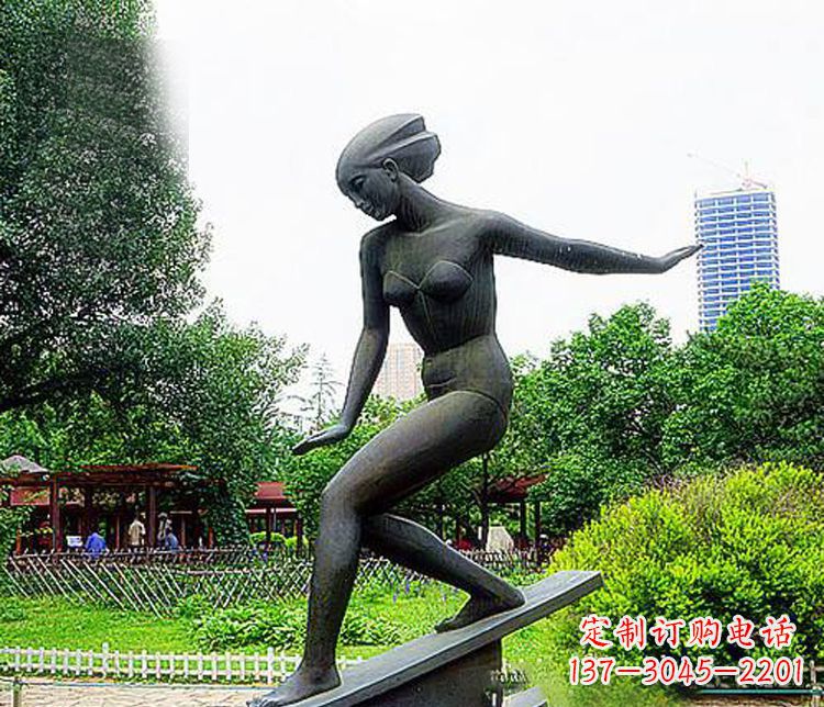 铜雕滑板运动人物雕塑