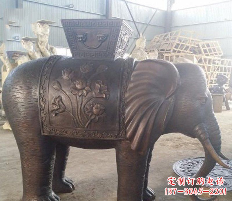 铜雕吉祥大象园林动物摆件