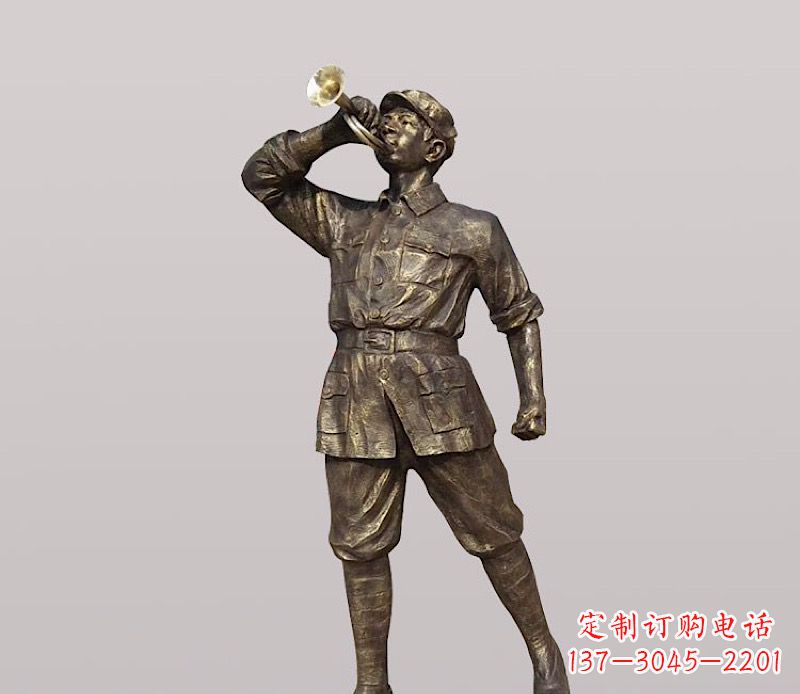 铜雕解放军战士