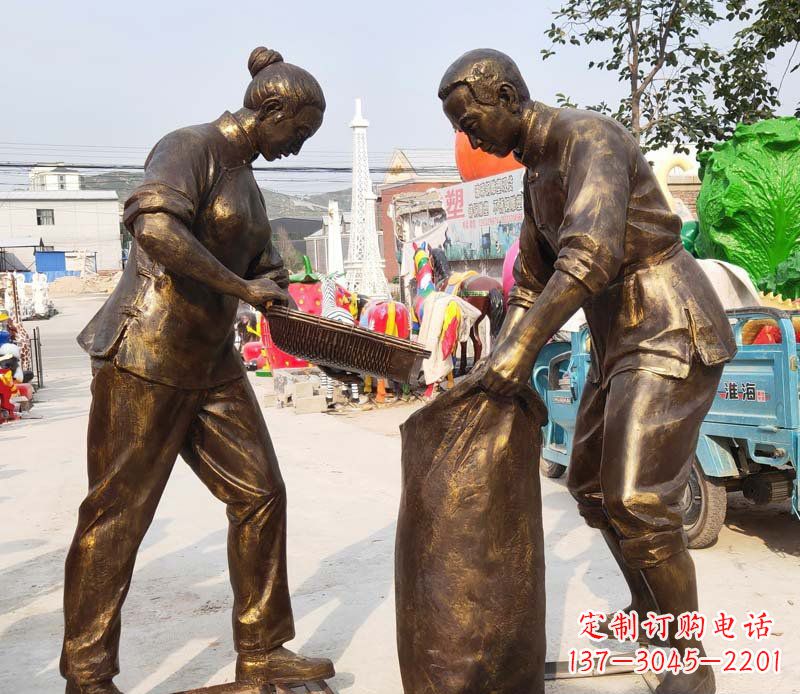 铜雕民俗丰收人物雕塑 (3)