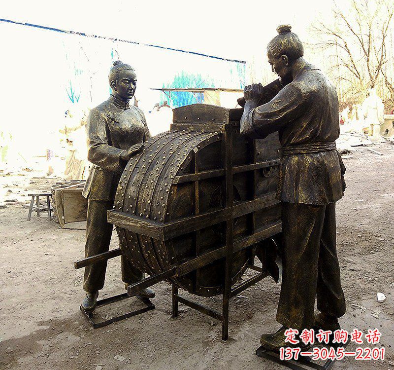 铜雕农耕文化人物雕塑
