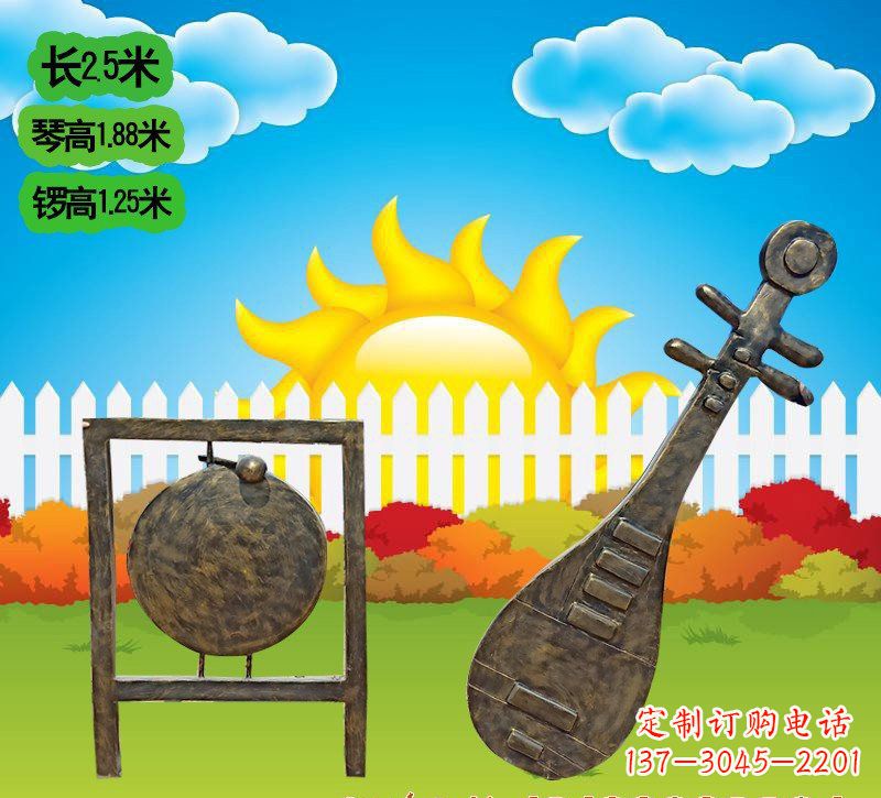 铜雕琵琶雕塑