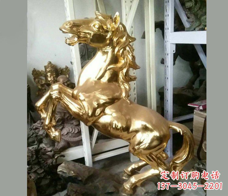 铜雕商场招财动物马雕塑 (2)
