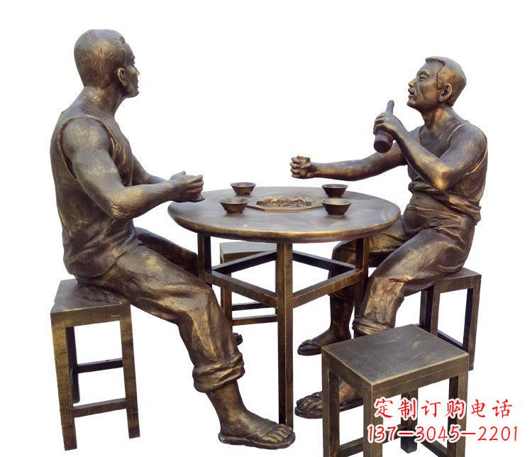 铜雕商业街民俗小品人物雕塑 (2)