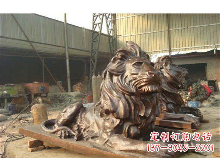 铜雕狮子公司门口雕塑