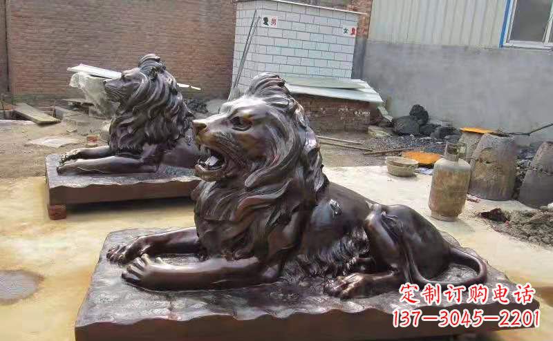 铜雕狮子户外摆件镇宅动物雕塑