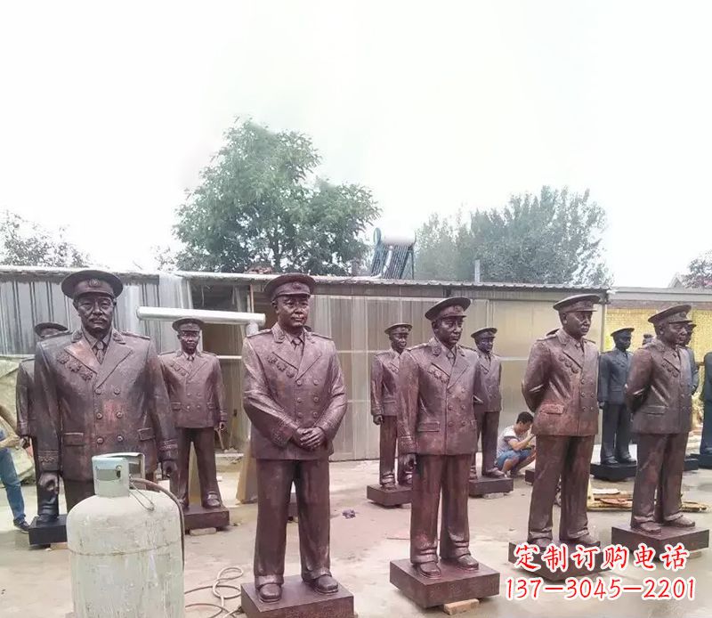 铜雕十大元帅人物