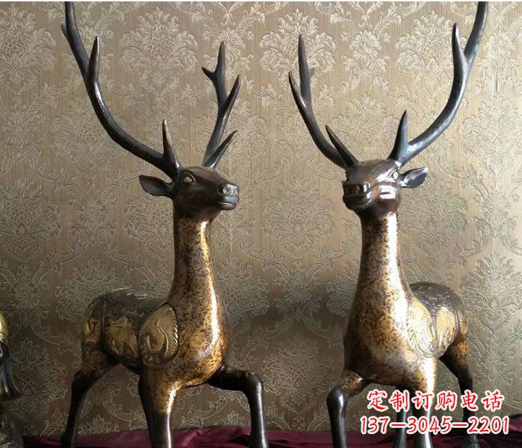铜雕室内装饰动物鹿雕塑
