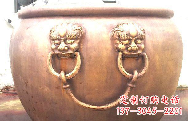 铜雕水缸寺庙景观雕塑_1