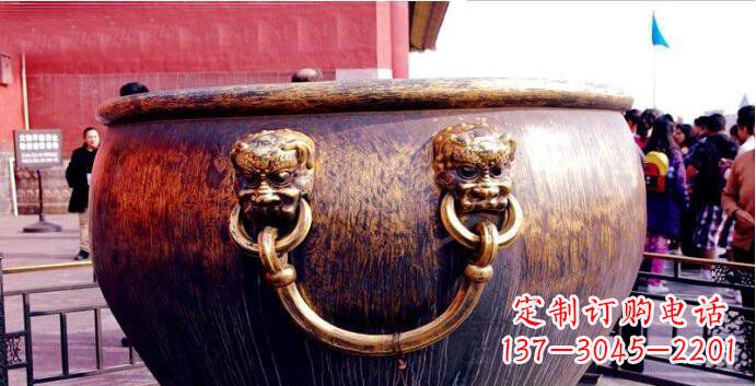 铜雕水缸寺庙景观雕塑