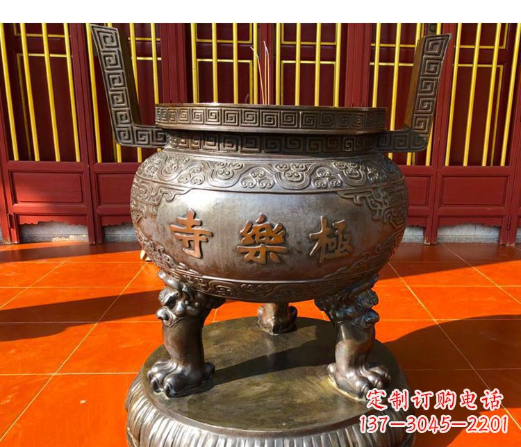 铜雕寺庙景观香炉