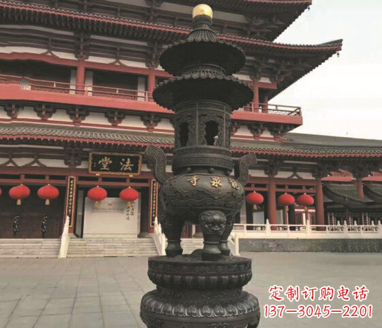 铜雕寺庙景观雕塑摆件