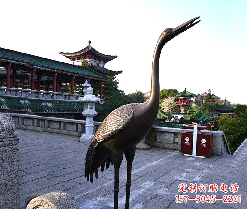 铜雕仙鹤雕塑