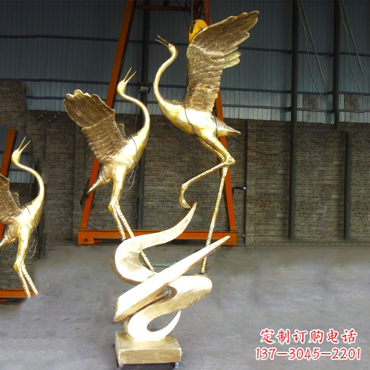 铜雕仙鹤景观雕塑