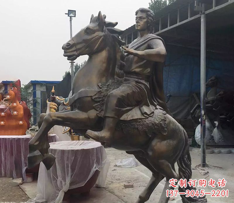 铜雕现代骑马人物公园景观