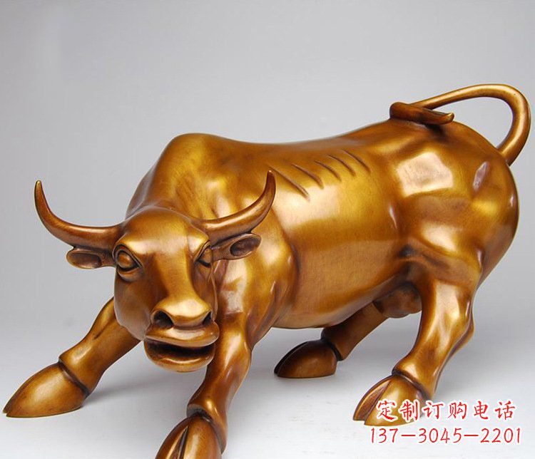 铜雕小区动物牛摆件 (2)