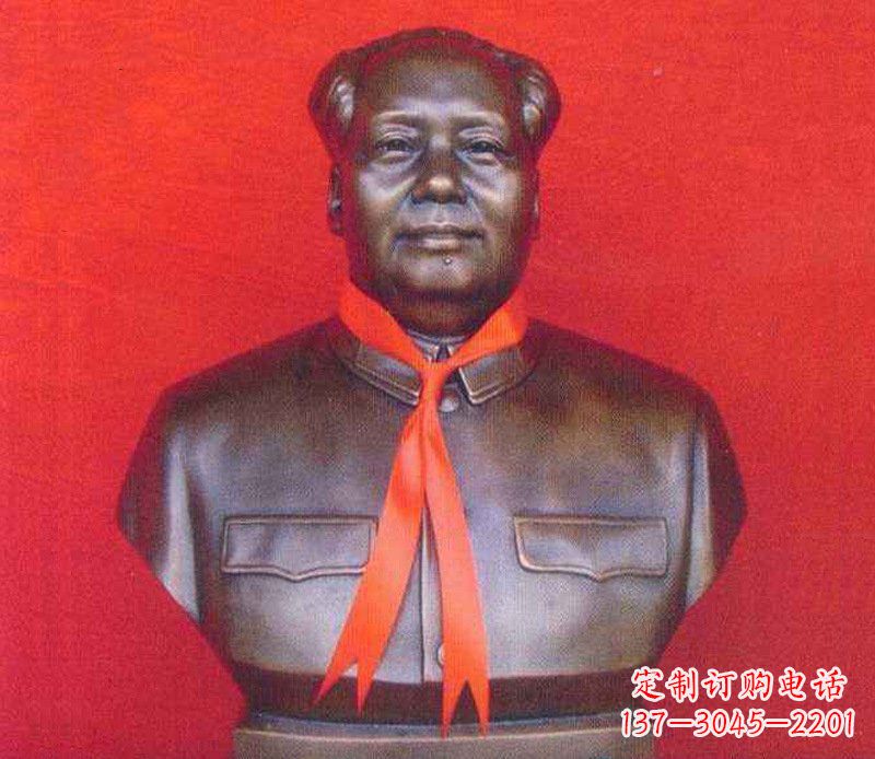 铜雕校园红领巾主席雕塑摆件