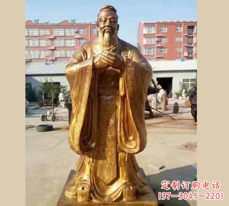 铜雕校园孔子