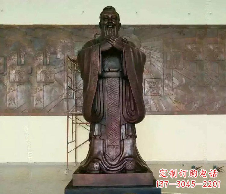 铜雕校园孔子文化雕塑摆件 (2)