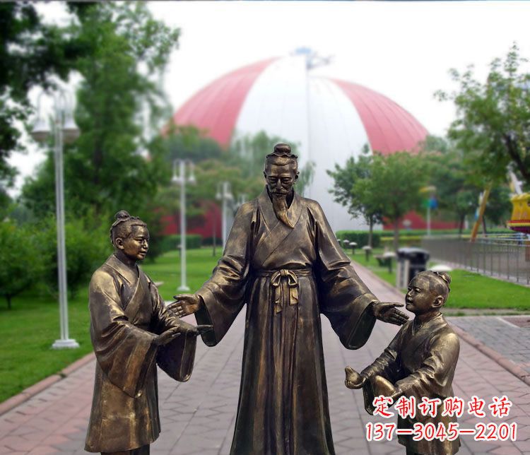 铜雕园林孔融让梨