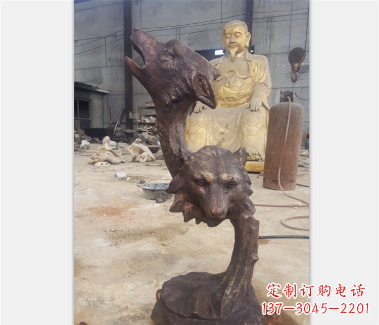 铜雕园林金钱豹动物雕塑