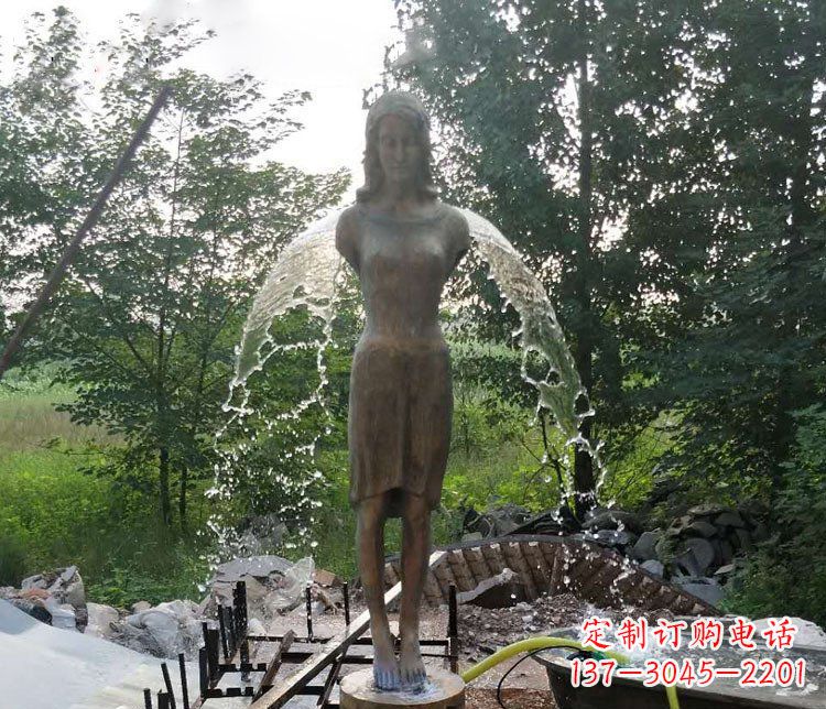 铜雕园林天使雕塑摆件
