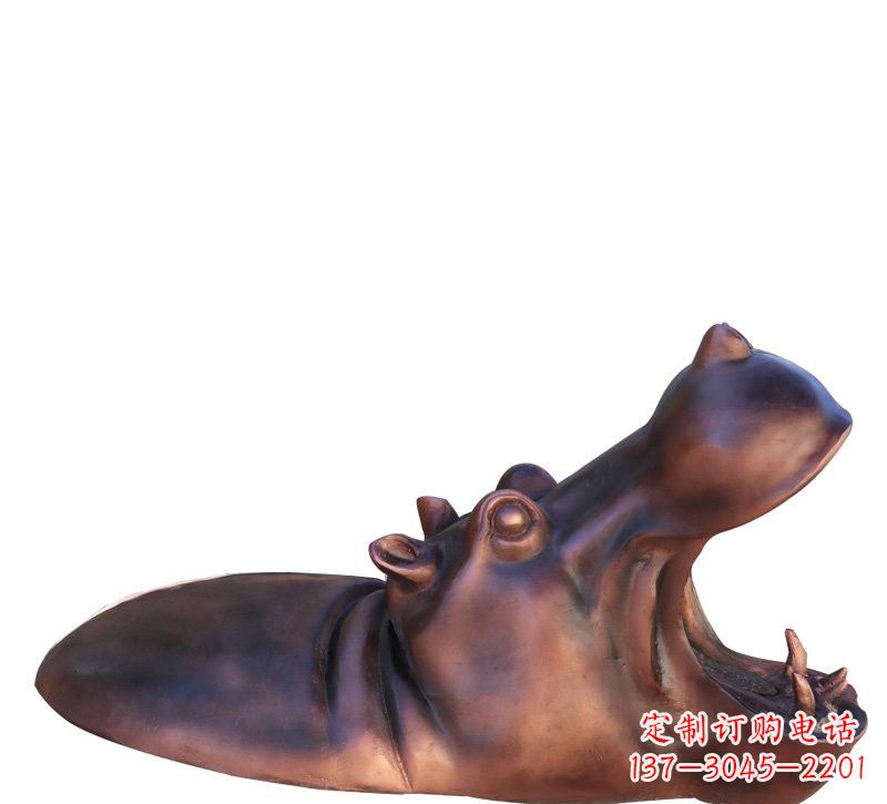 铜雕张嘴河马