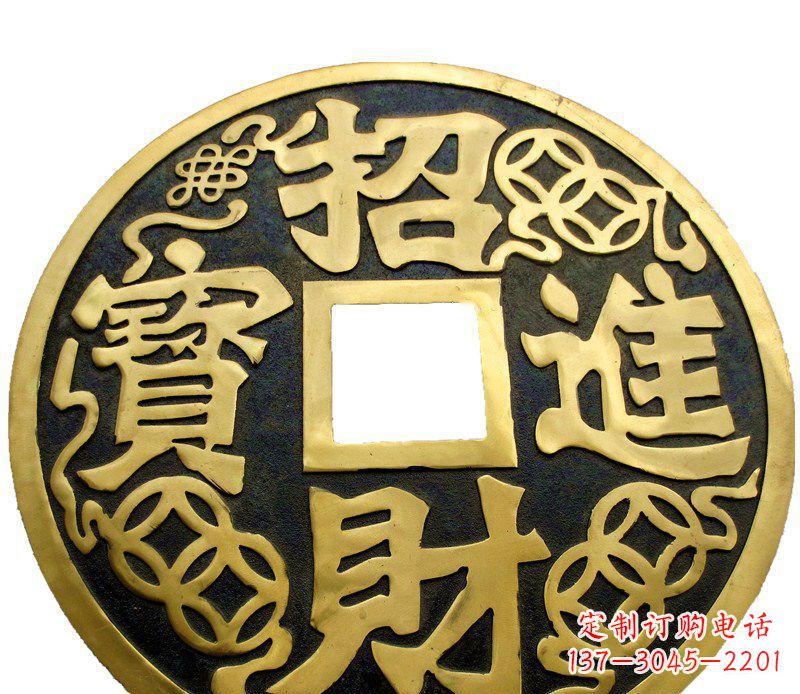 铜雕招财进宝铜钱雕塑