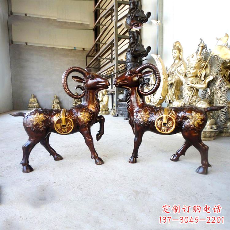 铜雕招财山羊