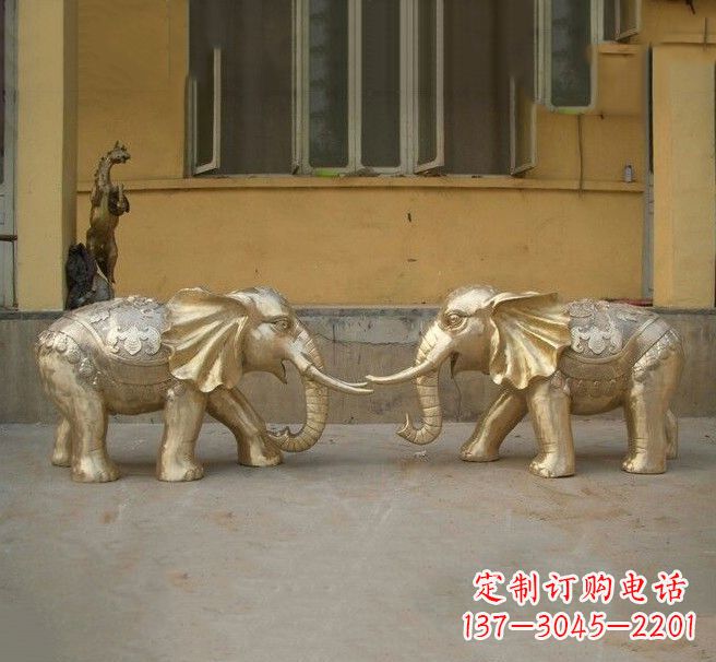 铜雕招财小象