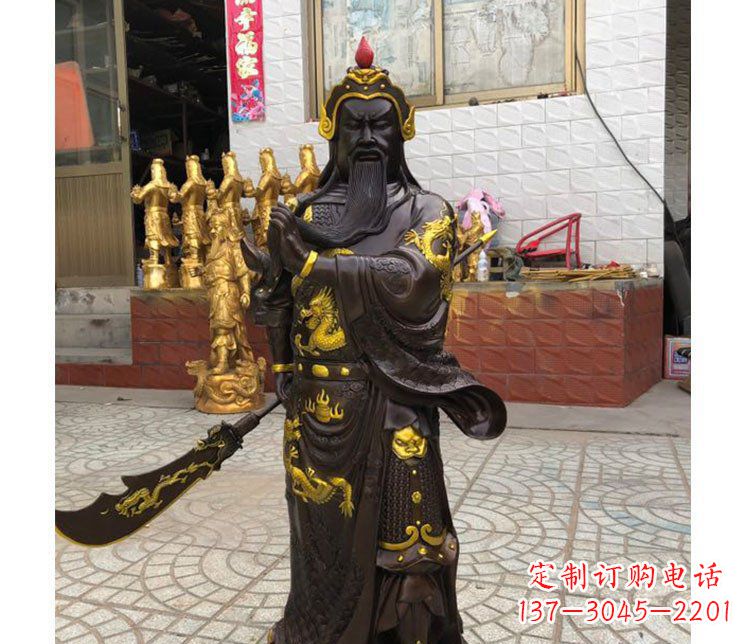 铜雕镇宅关公寺庙神像雕塑摆件 (2)