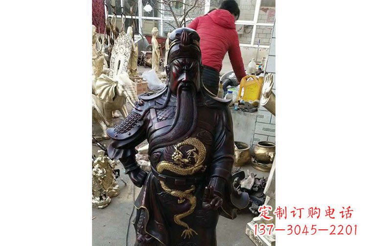 铜雕镇宅关公寺庙神像雕塑摆件 (4)