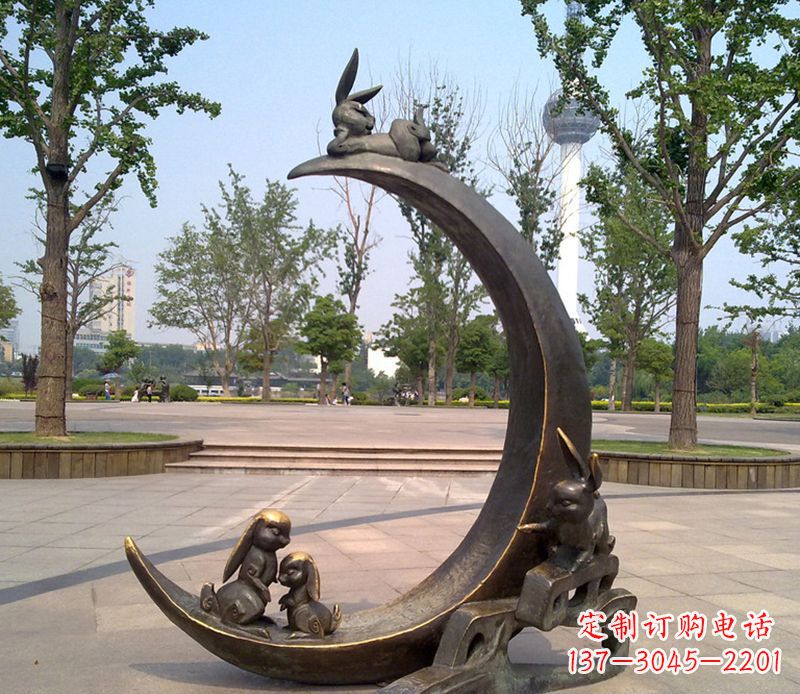 兔子铜雕